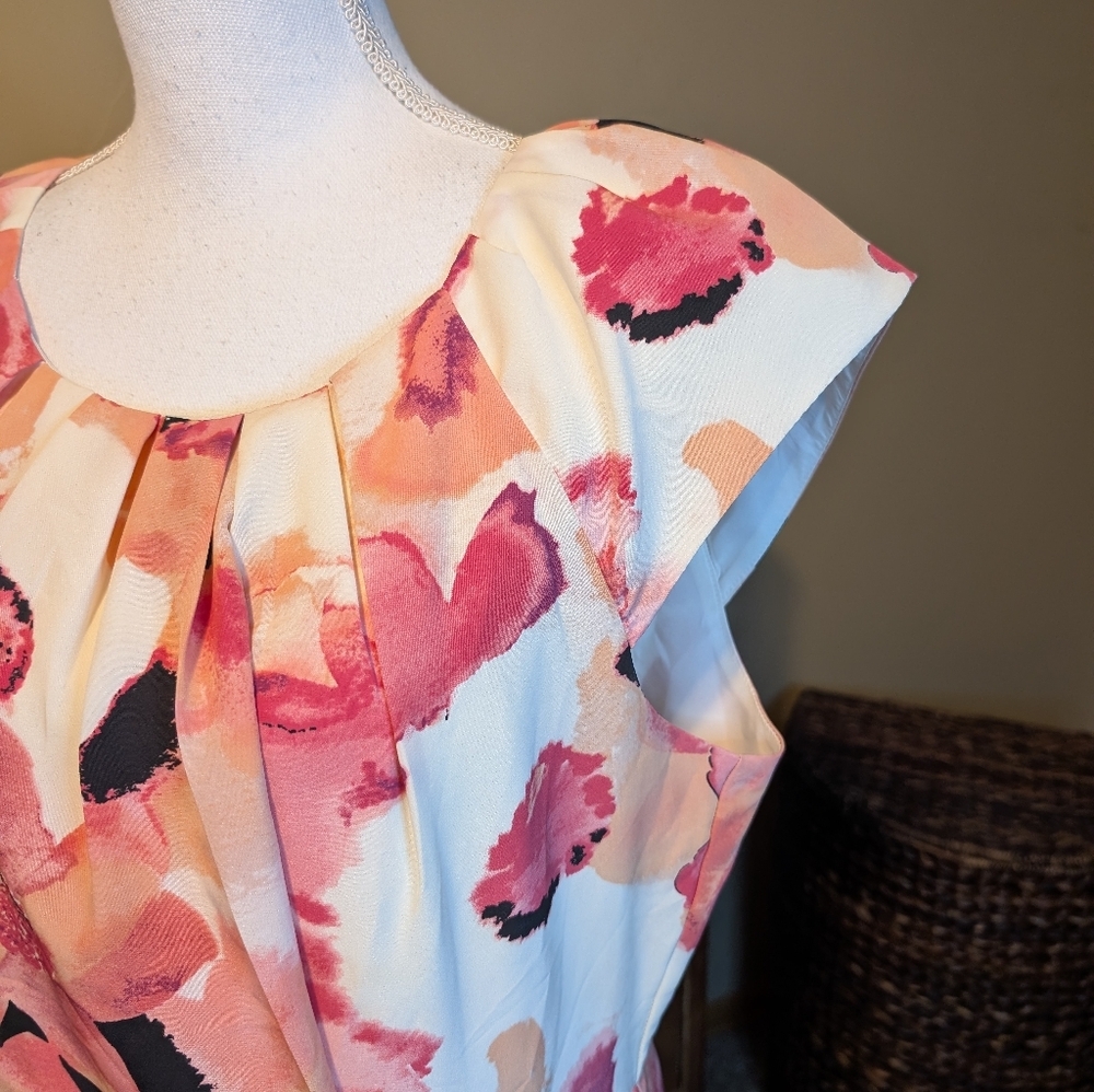 Women’s Apt 9 Sleeveless Floral Romantic Fitted Dress SZ16 - Picture 8 of 14